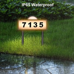 LED Solar Address Sign, Address Numbers for Yard with 2 Colors, Warm White & …