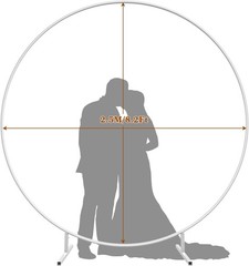 8.2FT Round Backdrop Stand Circle Balloon Arch Frame Stand Wedding Party Decor