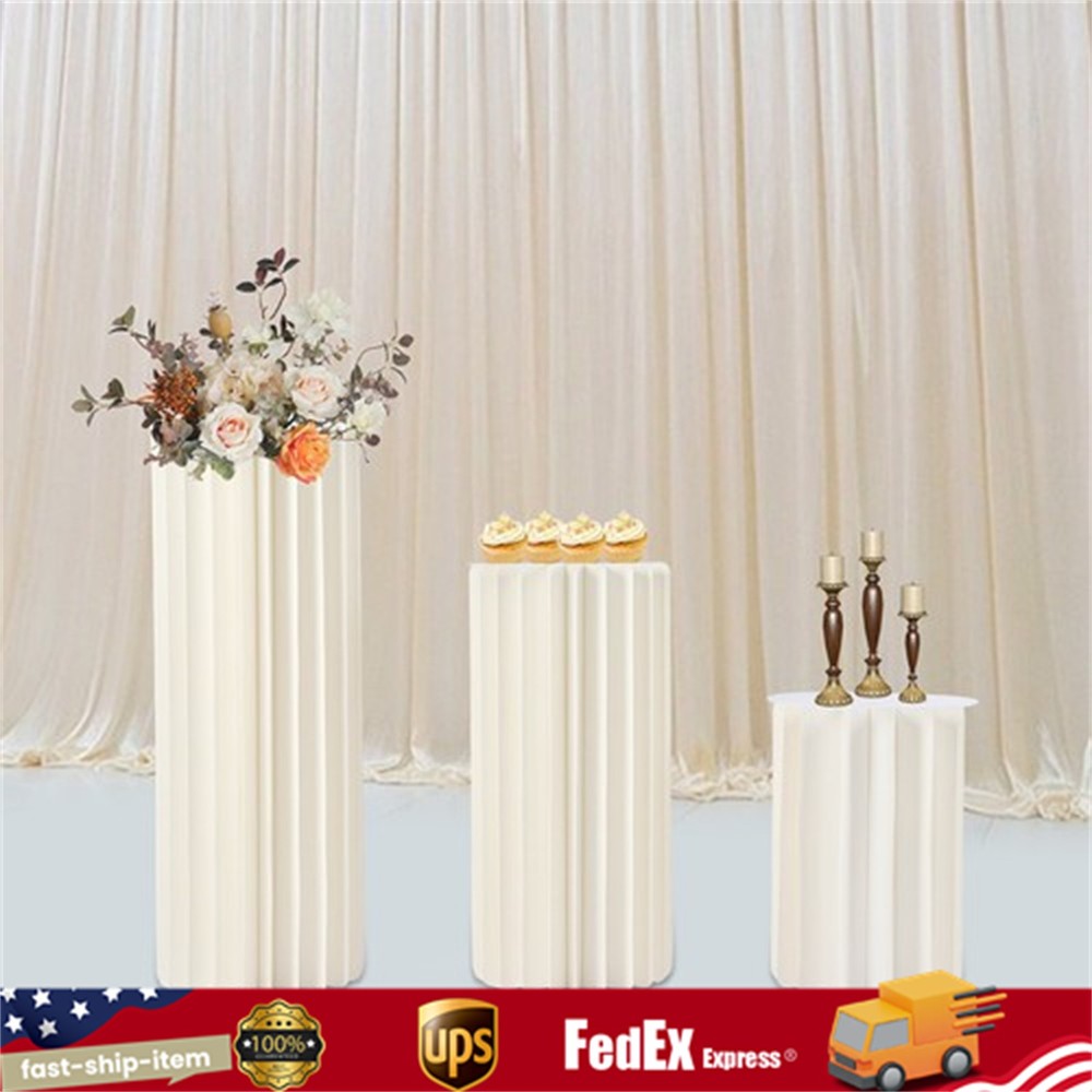 3PCS Cylinder Pedestal Stands Sturdy Multi-Use Display Columns for Wedding,