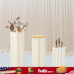 3PCS Cylinder Pedestal Stands Sturdy Multi-Use Display Columns for Wedding,