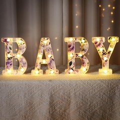 Realspring Woodland Greenery Centerpieces Baby Marquee Light up Sign Letters …