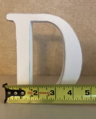 Distressed Wood Letter ‘D’ Decor Wedding Centerpiece White 5.25 in H x 4.5 in W