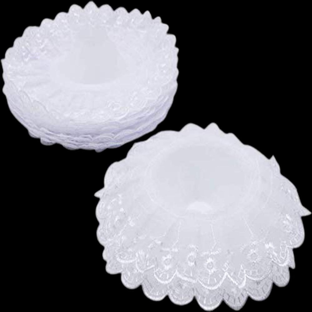 NA 10pcs Lace Bouquet Collar, White Lace DIY Wedding Bridal Bouquet Holder (W…