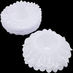 NA 10pcs Lace Bouquet Collar, White Lace DIY Wedding Bridal Bouquet Holder (W…