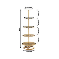 Gold 5-Tier 4.5 ft Round Metal Champagne Tower Stand Party Events