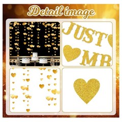 Just Married Banner Gold Glitter Mr & Mrs Wedding Decorations Sign Bridal