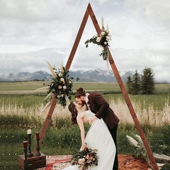 2PCS Nesting Triangle Wood Wedding Arches Arbor Floral Archway Backdrop Stand US