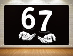 Funny 67 Meme Photo Booth Backdrop 6 7 Six Seven Birthday Party Decoration Wi…