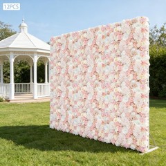 12Pcs Artificial Silk Fabric Flower Wall Panel Banquet Wedding Party Decor