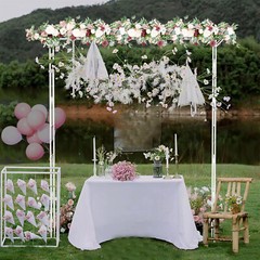 Strong Metal Garden Arbor Freestanding Wedding Trellis Archway Plant Vine Gate