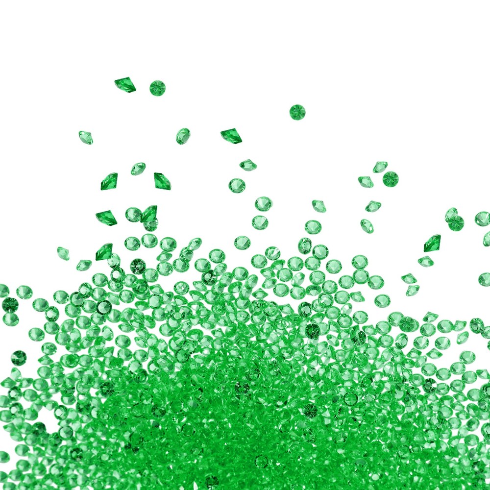 18000-Pack Fake Diamonds Crystal, 4.5mm Mini Clear Acrylic Gems [Deep Green]