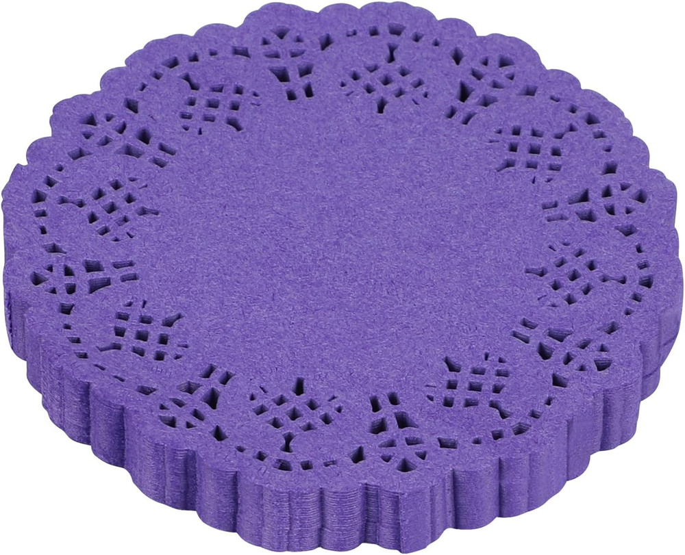 3.5inch Round Colorful Paper Lace Doilies Wedding Tableware tion,Pack of 100