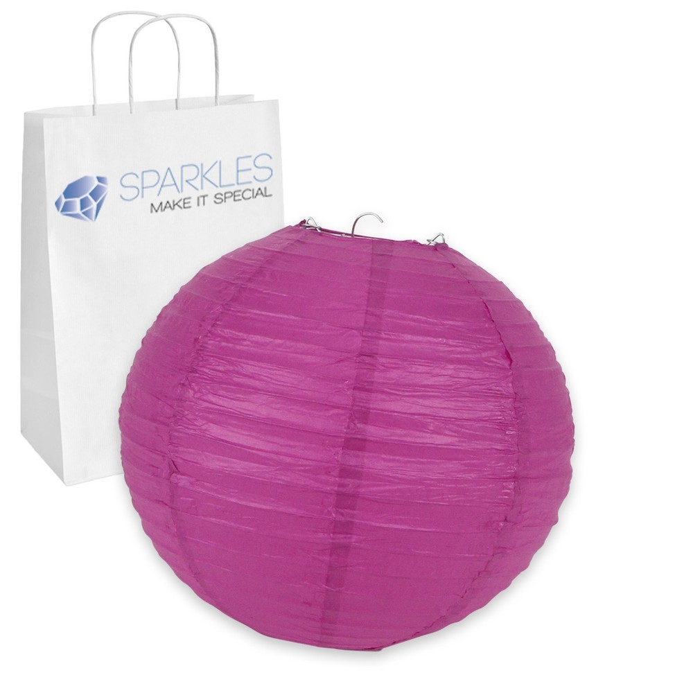 12 pcs 10″ inch Chinese Paper Lantern – Fuchsia – Wedding Party Event gn