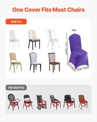 VEVOR 50PCS Purple Stretch Spandex Folding Chair Covers for Wedding Party Dining
