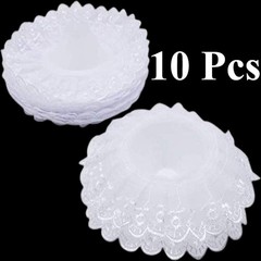 NA 10pcs Lace Bouquet Collar, White Lace DIY Wedding Bridal Bouquet Holder (W…