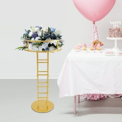 46.65in Gold Metal Large Open Flower Frame Wedding Floral Riser Top Flower Stand