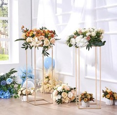 VEVOR 2PCS 31.5in High Wedding Flower Stand, With Acrylic Laminate, Gold Metal
