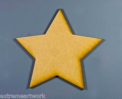 Wooden Wood RAW MDF Star Shaped Wall Name Baby Kids Room Plaques Signs Cutouts