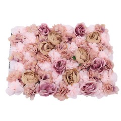 23.6*15.8in Autumn Pink 6Pcs Artificial 3D Flowers Silk Wall Decoration Panels
