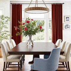 Blackout Rust Red Velvet Curtains Rod Pocket 52×120 Inch 2 Panels | Soft Ve