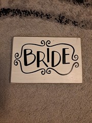 BRIDE Hanging Wall Decor Wedding Sign