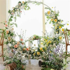 XXL Round Metal Wedding Arch Frame Garden Arbor Flowers Balloon Backdrop Stand