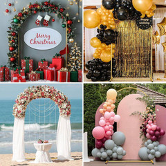 2 Pack-86.61 In. X 47.24 In. + 79.2 In. X 39.6 In. Gold Metal Wedding Arch Stand