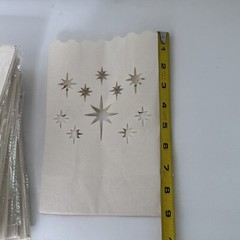 65 pcs White Luminary Bags Candle Bag with Stars Design Durable Wedding Party