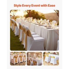 Uimoso 150PCS White Spandex Chair Covers for Weddings, Parties,and Dining Events