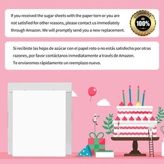 Edible Paper 25Pcs, A4 Size 11.7″ X 8.3″ Icing Sheets for Cakes Printable, Frost