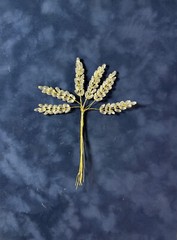 Clear Crystal Bead Leaves Spray With Wire Trim Bridal Bouquets A9810