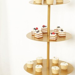 Gold 5-Tier 4.5 ft Round Metal Champagne Tower Stand Party Events