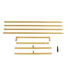 6 ft Gold Rectangular Metal Floral Display Frame Wedding Backdrop Stand Party