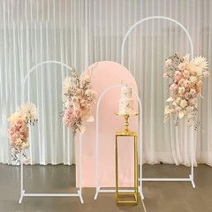 3X Elegant Metal Wedding Arch Backdrop Stand Flower Support Backdrop Arch Frame