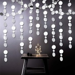39ft Mirror Silver Circle Dots Garlands for 3 Count (Pack of 1),