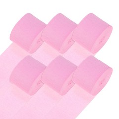 6-Rolls 492ft Crepe Paper Streamer for DIY [Pink-1.8 Inch x 82 Ft/Roll]