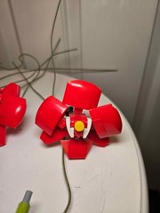 Set of 15 Wired LEGO Floral Blooms – Roses & Red Orchids – Wedding / Event Decor