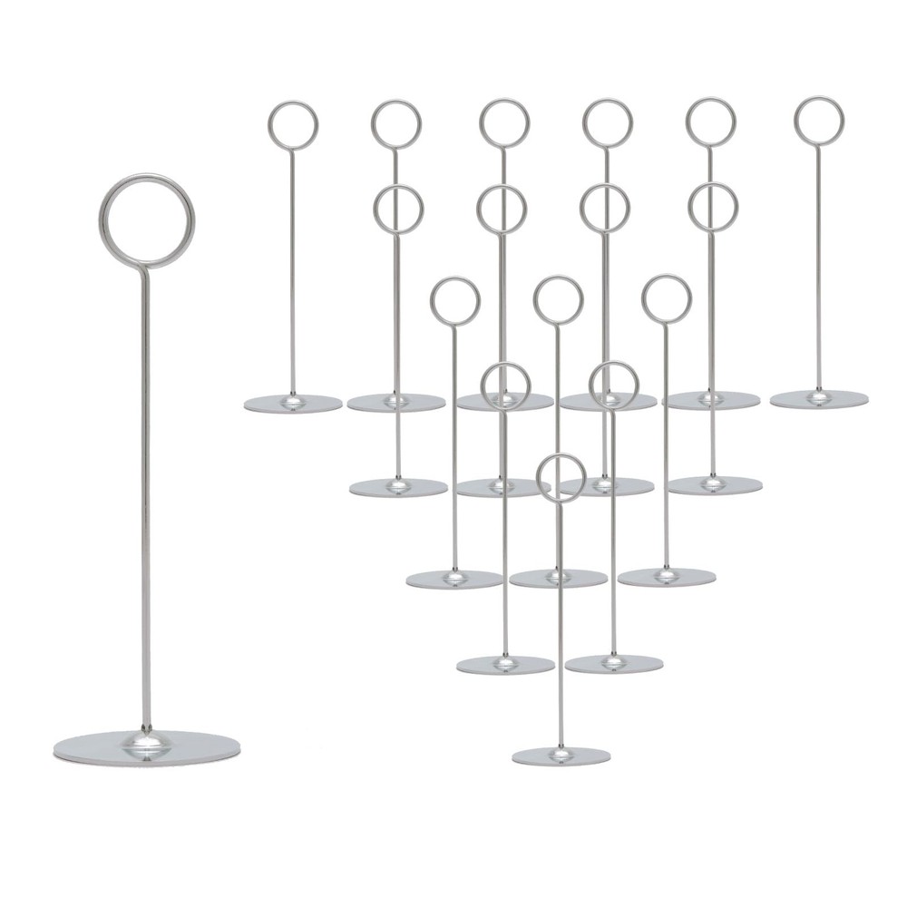 Urban Deco 16 Pieces Table Card Holder 8 inches Silver Place Steel