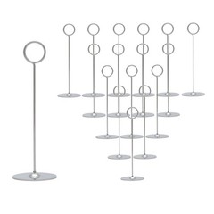 Urban Deco 16 Pieces Table Card Holder 8 inches Silver Place Steel
