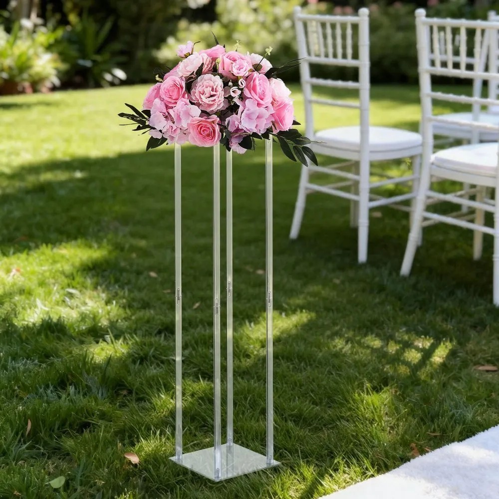 VEVOR 2PCS 31.5inch Tall Wedding Column Flower Stand Display Rack Acrylic Clear