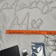 “Marry Me” LED Neon Sign Wedding Proposal 2-Piece Set w/ Remote Warm White