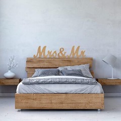 Mr and Mrs Signs Wedding Table Decorations, Wooden Freestanding Wood Color