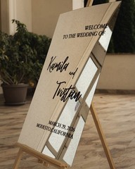 Silver Mirror Acrylic Welcome Wedding Sign – Wedding Signage – Wedding Decor