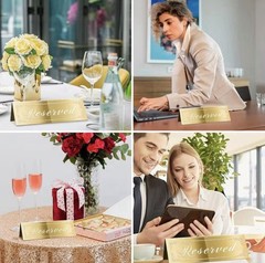 Reserved Table Sign For Weddings, Restaurants, Events – Gold Acrylic Sign 20pc