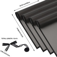 Kosotody 20 Sheets Frosted Flower Wrapping 21 Piece Set, Black Egde