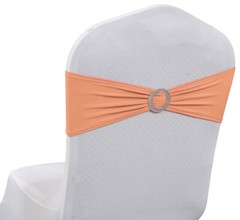 100 Spandex Stretch Chair Cover Sashes Bows for Wedding Party (Peach)~FREE SHIP
