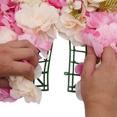 12PCS Artificial 3D Flower Wall Panel Wedding Backdrop Wall Decor Pink 15*15in