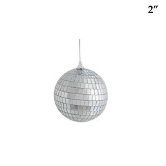 6 pcs 2″ Silver Glass Mirror Disco Balls Ornaments Party Decorations Supplies