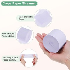 6-Rolls 492ft Crepe Paper Streamer [Heliotrope Color-1.8 Inch x 82 Ft/Roll]