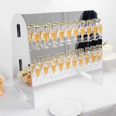 SILVER 25″ Foam 2-Tier Wine Glass Rack Champagne Flute HOLDER STAND Events